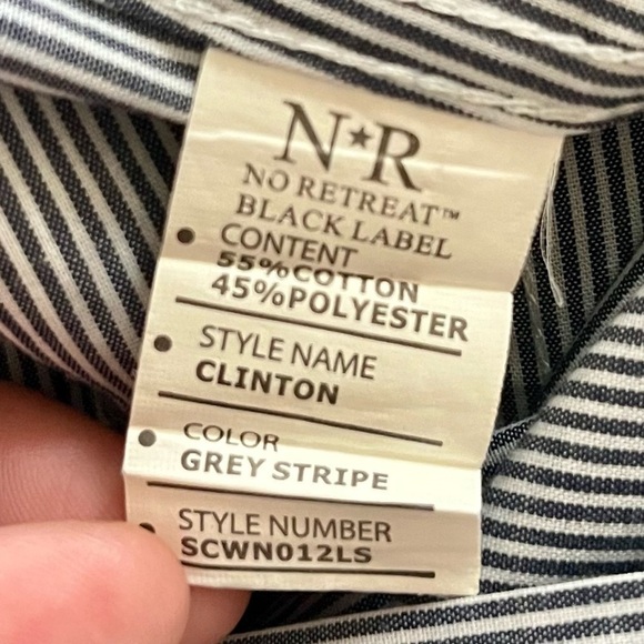 No Retreat Striped Button Down Shirt XXL - Picture 4 of 4